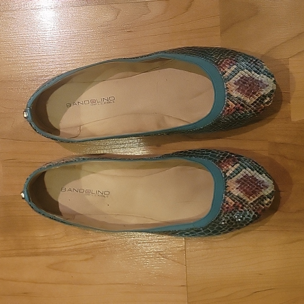 Bandolino Ballet Flats Snakeskin Roundtoe 8.5